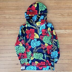 Ralph Lauren Vibrant Multicolor Tropical Floral Print Hoodie Sweatshirt